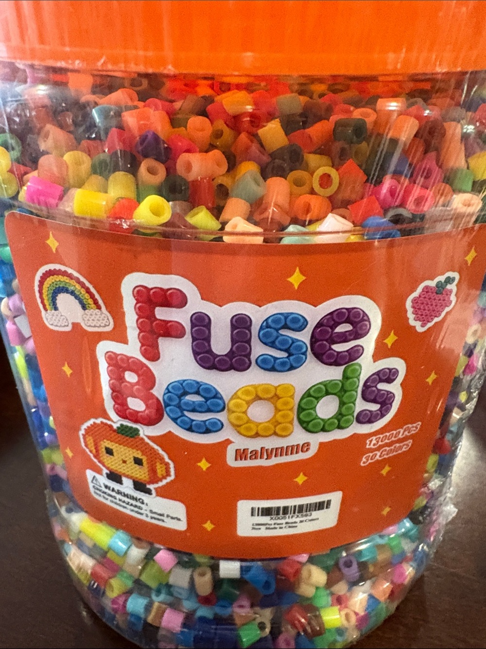5mm Fuse Beads Multi-Color Craft Tub for Kids 13000 pieces in 30 colors & Boards